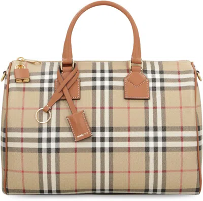 Shop Burberry Coated Canvas Medium Bowling Bag In Multicolor