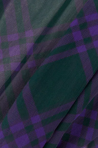 Burberry Check Silk Chiffon Blouse In Printed