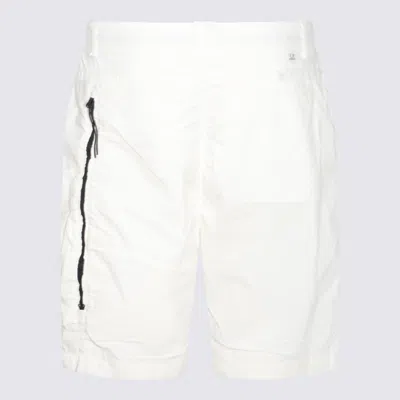 Shop C.p. Company White Cotton Shorts In Gauze White