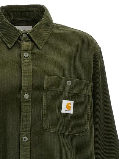 Shop Carhartt Wip 'l/s Flint' Shirt In Green