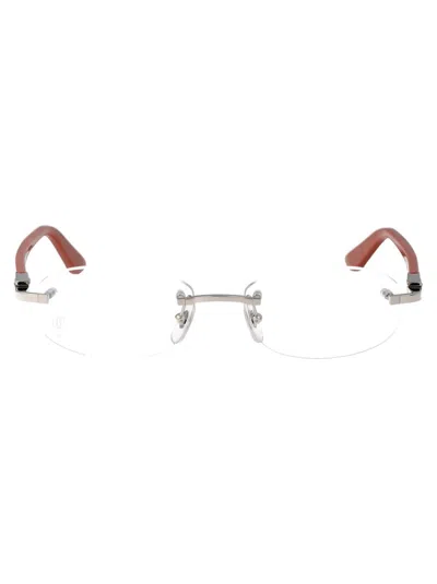 Shop Cartier Optical In 002 Silver Pink Transparent