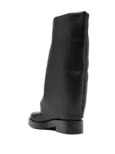 Shop Casadei Charlie Leather Boots In Black