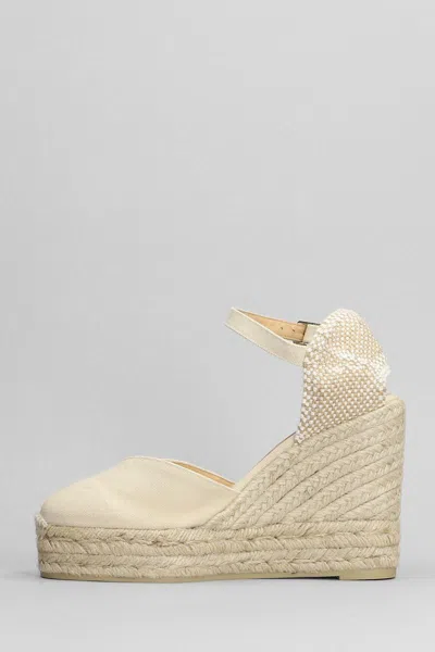 Shop Castaã±er Castañer Chiarita-8ed-001 Wedges In Beige