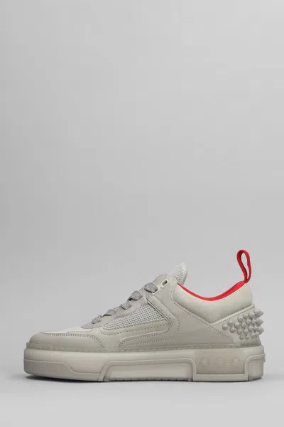 Christian Louboutin Astrolouni Suede & Leather Sneaker In Grey