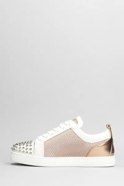 Christian Louboutin Varsijunior Spikes Duo Flat Sneakers In White