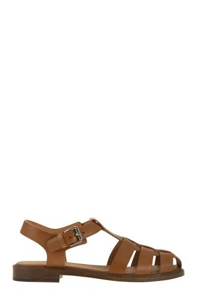 Shop Church's Fisher - Calfskin Sandal In Brown