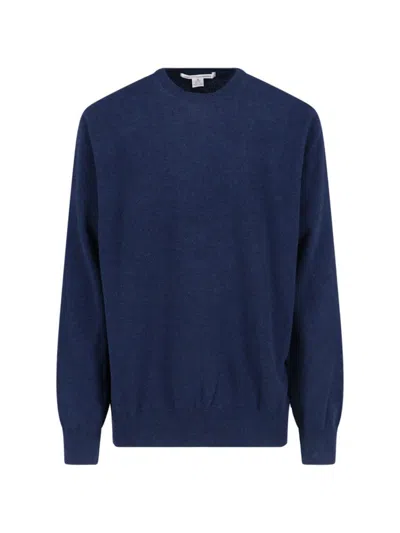 Comme Des Garçons Blue Crewneck Sweater In Blue