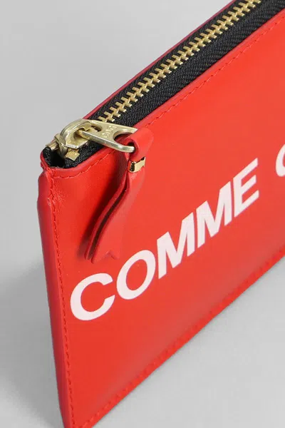 Comme Des Garçons Leather Wallet In Red