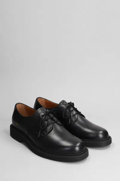 Common Projects Black Leather Derbys In Black