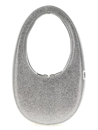 Shop Coperni Glittered Swipe Mini Hobo Bag In Silver