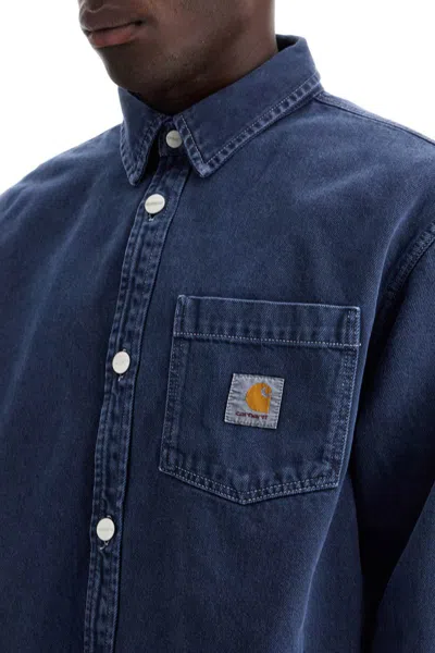 Shop Carhartt Denim George Overshirt In Blue