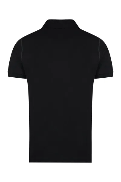 Dolce & Gabbana Dark Gray Logo Plaque Cotton Men Polo Shirt T-shirt In Black
