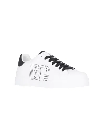 Shop Dolce & Gabbana White And Black Sneakers