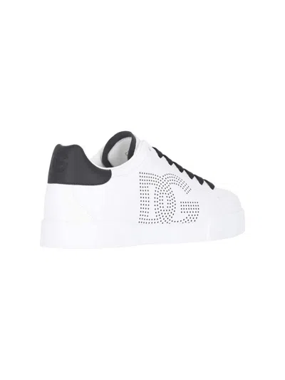 Shop Dolce & Gabbana White And Black Sneakers