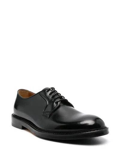 Doucal's Almond-toe Leather Derby Shoes In Brown