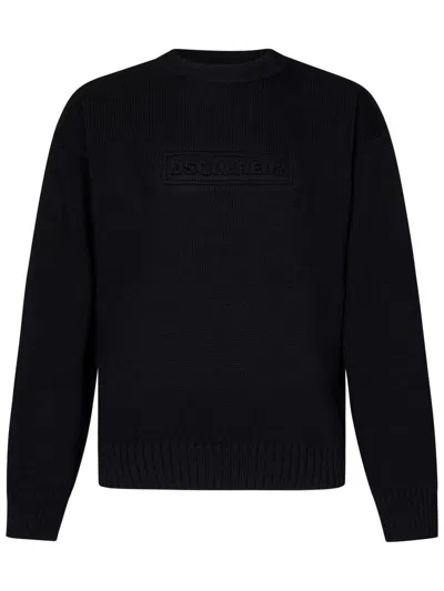 Dsquared2 Logo-print Knitted Jumper In Black