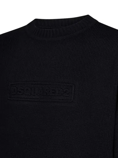 Dsquared2 Logo-print Knitted Jumper In Black