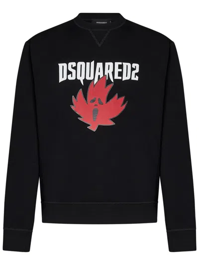 Shop Dsquared2 Horror Maple Leaf Cool Fit Sweatshirt In Black