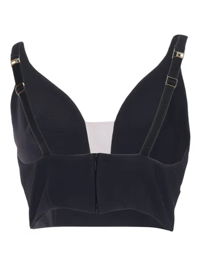 Elisabetta Franchi V-neck Crepe Bralette In Black