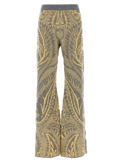 Etro Paisley Intarsia Flared Trousers In Multicolor