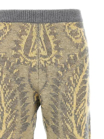 Etro Paisley Intarsia Flared Trousers In Multicolor