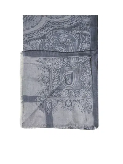 Shop Etro Scarfs In Stampa F.do Blu