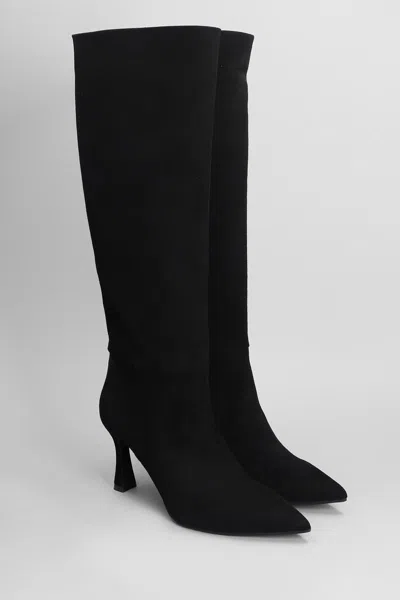 Shop Evaluna High Heels Boots In Black