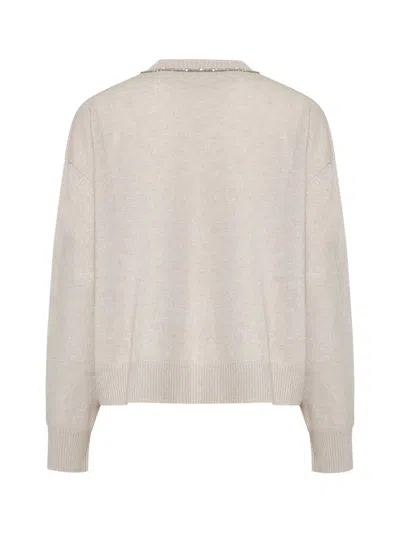 Shop Fabiana Filippi Sweaters In Beige