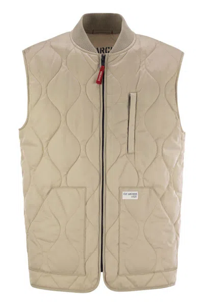 Shop Fay Quilted Vest -  Archive In Beige