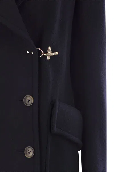 Fay Wool And Cashmere Peacoat In Blue