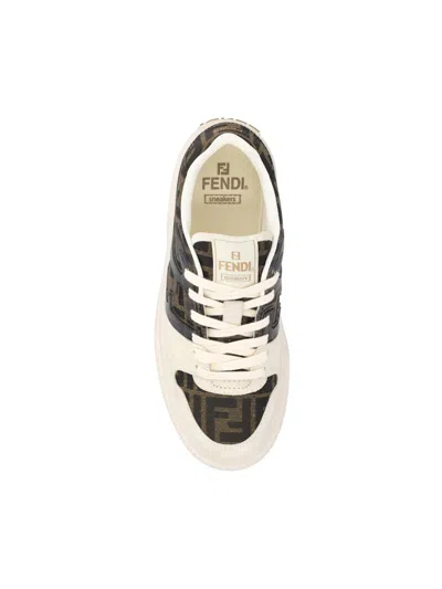 Shop Fendi Sneakers In Crem+tabac.ner+amber