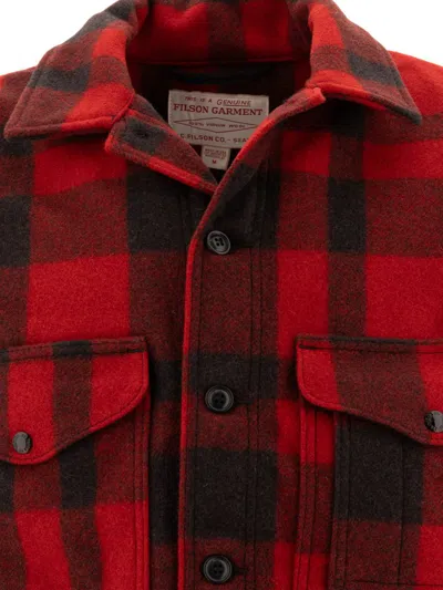 Filson Mackinaw Wool Cruiser Jacket In Red