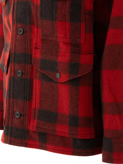 Filson Mackinaw Wool Cruiser Jacket In Red