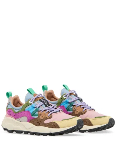 Shop Flower Mountain Yamano 3 Uni Sneakers In Fabric And Suede In Multicolour