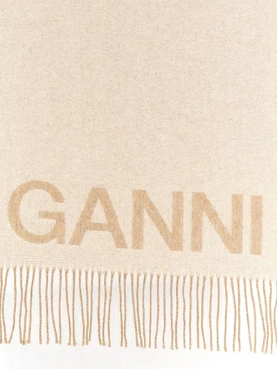 Shop Ganni Scarves In White