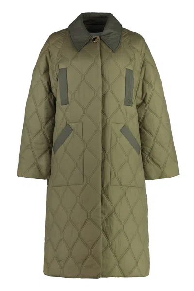 Shop Ganni Techno Fabric Jacket In Green