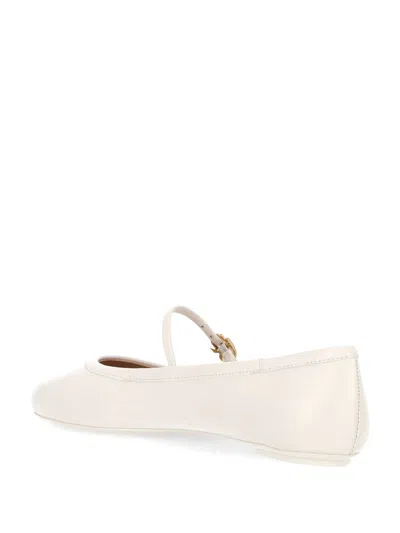 Gianvito Rossi 10mm Carla Soft Leather Ballerina Flats In White