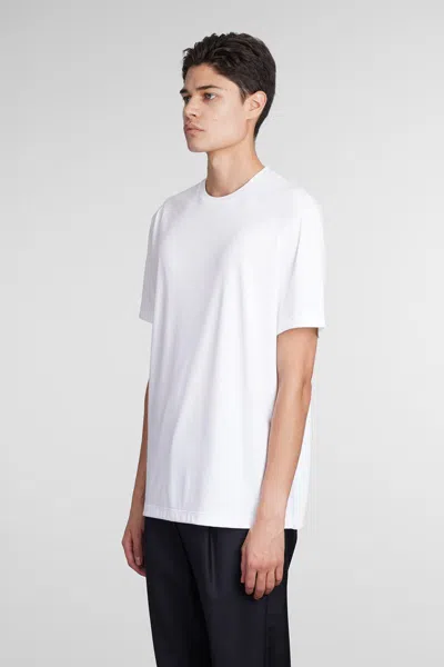 Giorgio Armani Men Stretch Viscose Jersey Crew Neck T-shirt In White