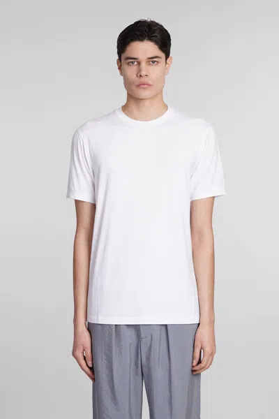 Giorgio Armani Men Stretch Viscose Jersey Crew Neck T-shirt In White