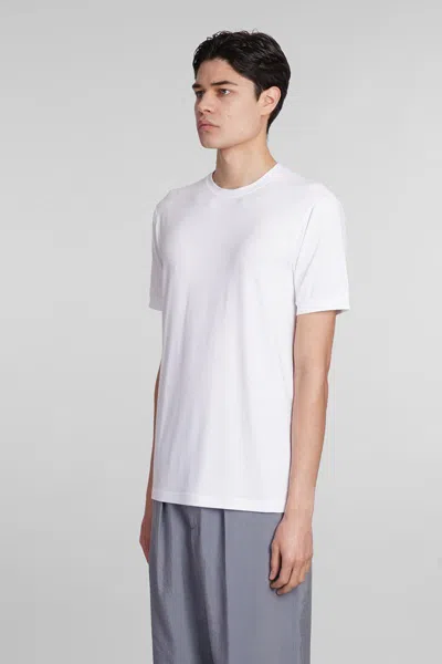 Giorgio Armani Men Stretch Viscose Jersey Crew Neck T-shirt In White