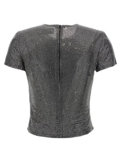 Giuseppe Di Morabito Black Short-sleeved Top With Crystals In Black