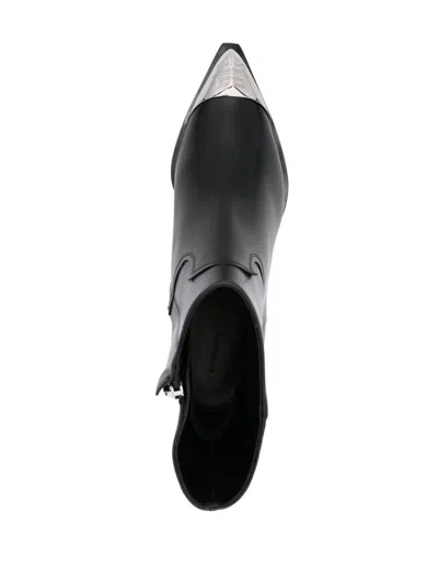 Givenchy Black Western Leather Ankle Boots In Black