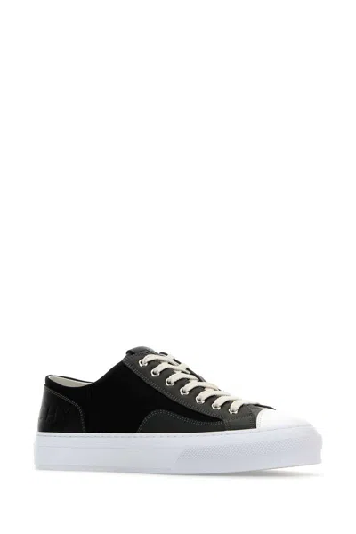 Shop Givenchy City Canvas And Leather Sneakers In Multicoloured