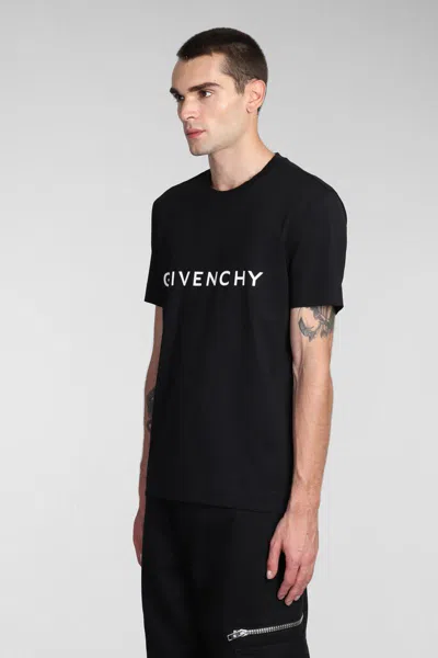 Givenchy Cotton Reverse Slim Fit T-shirt With Signature Print In Black