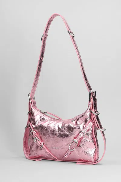 Givenchy Voyou Shoulder Bag In Rose-pink Leather In Pink