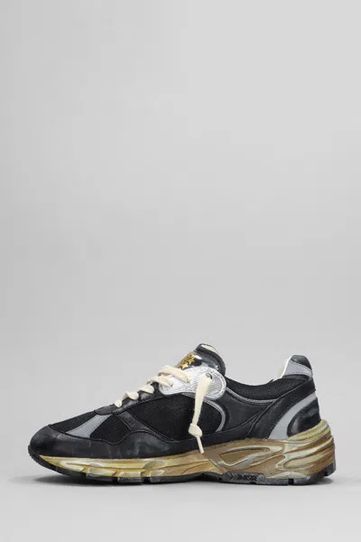 Golden Goose Running Dad Net And Nappa Upper Suede Star Shoes In Black