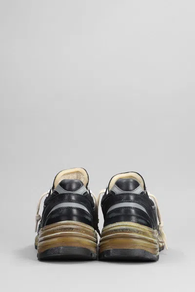 Golden Goose Running Dad Net And Nappa Upper Suede Star Shoes In Black