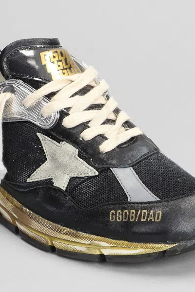 Golden Goose Running Dad Net And Nappa Upper Suede Star Shoes In Black