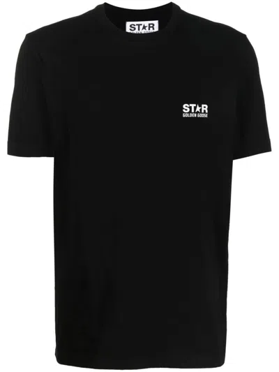 Shop Golden Goose Star M`s Regular T-shirt / Logo/ Big Star Back/ Blackboard Clothing