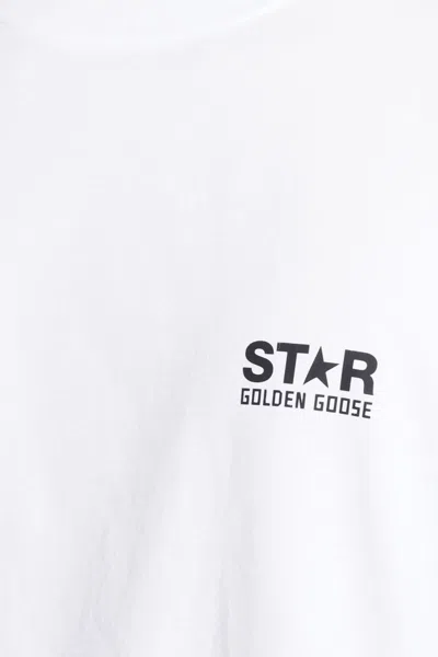 Golden Goose Logo Print Cotton T-shirt In White
